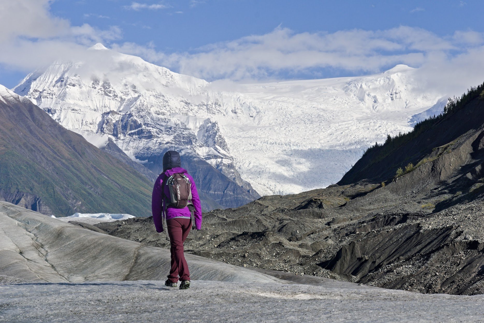 Hiking on Root glacier in Wrangel - St. Elias NP