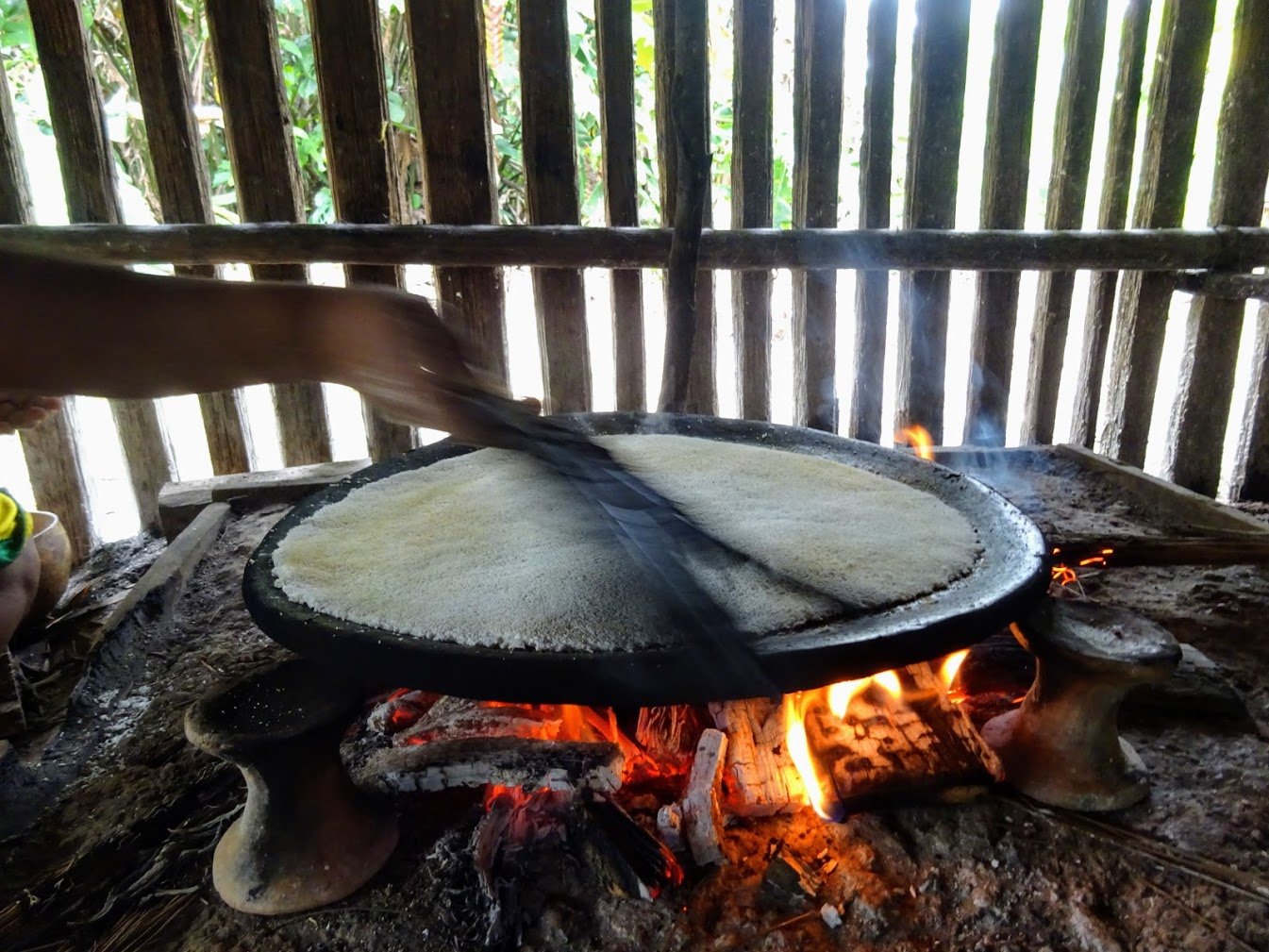 Making yuca flatbread, Cuyabeno Wildlife Reserve, Ecuador